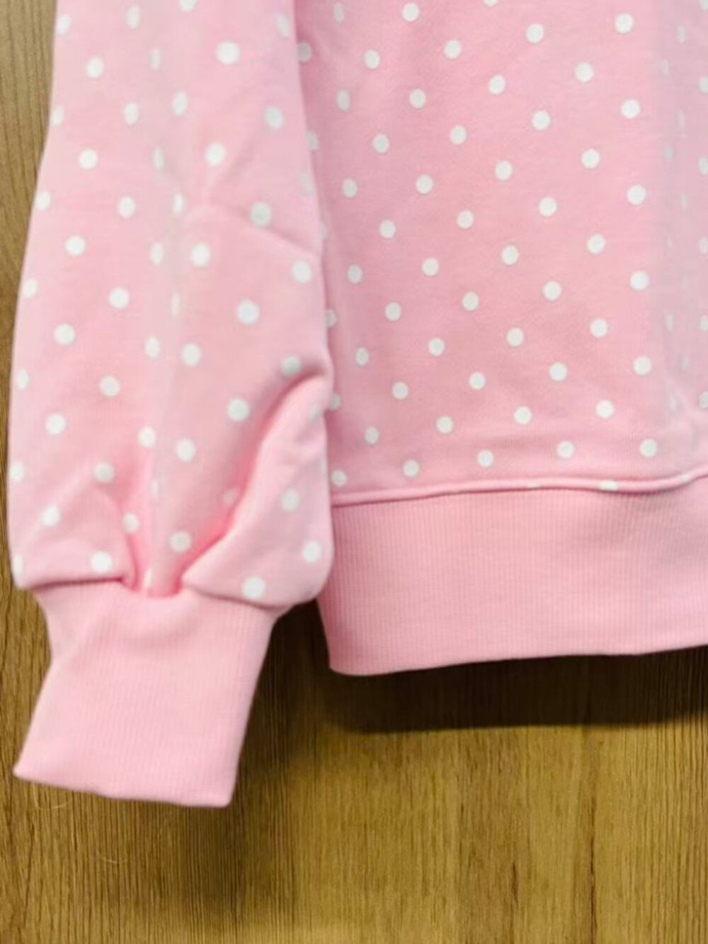 Parke Pink Polka Dot Mock Neck Sweatshirt - Picture 3 of 7